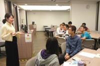 本田諭美同學即席演講，分享日本的教育。